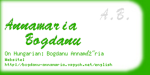 annamaria bogdanu business card